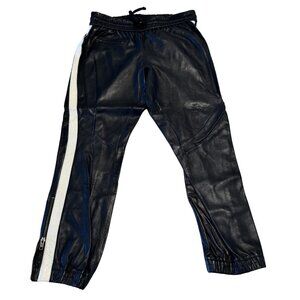 Pam & Gela Black Side Stripe Drawstring Joggers Pants Women's Size Medium M